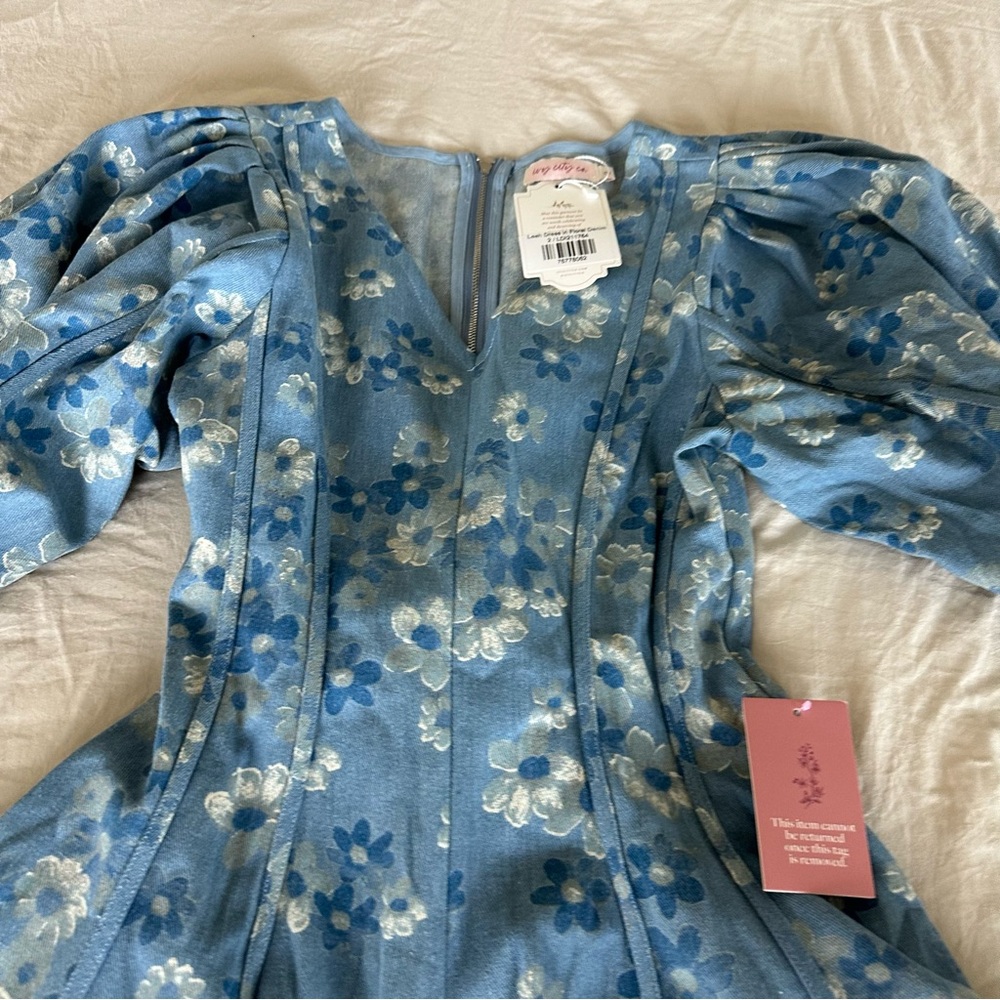 Ivy city co. Leah dress floral denim - Picture 3 of 7